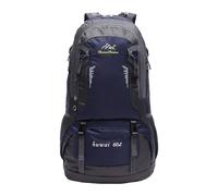 PORRASSO 60L Mochila de Senderismo Mochila Impermeable Daypack Grande Hiking Backpack para Hombre Mujer Camping Escalada Deportes Viajar Aire Libre Azul Oscuro