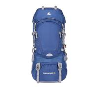 PORRASSO 60L Mochila Outdoor Mochila de Senderismo Grande con Cubierta de lluvia Hombre Mujer Duradera Backpack para Viajar Acampar Escalada Deportes Aire Libre Azul