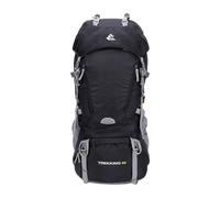 PORRASSO 60L Mochila Outdoor Mochila de Senderismo Grande con Cubierta de lluvia Hombre Mujer Duradera Backpack para Viajar Acampar Escalada Deportes Aire Libre Negro