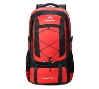 PORRASSO 75L Mochila de Senderismo Mochila Impermeable Daypack Hiking Backpack para Hombre Mujer Camping Escalada Deportes Viajar Aire Libre Rojo