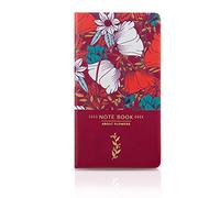 PORRASSO A6 Cuaderno Impermeable Diario de Viaje Bloc Notas Portátil Planificador Personal PU Bellamente Impreso Journal 95 Hojas 17.8x10 CM Rojo
