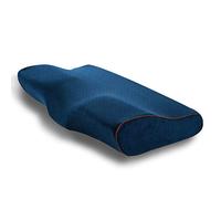 PORRASSO Almohada Viscoelastica Almohada Cervical con Altura Ajustable Transpirable Lavable Hipoalergénico Mejorar Sueño Forma Ergonómica Adecuada para Todos los Durmientes 50 * 30 * 10/6cm - Azul
