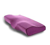 PORRASSO Almohada Viscoelastica Almohada Cervical con Altura Ajustable Transpirable Lavable Hipoalergénico Mejorar Sueño Forma Ergonómica Adecuada para Todos los Durmientes 50 * 30 * 10/6cm - Púrpura