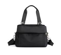 PORRASSO Bolso Bandolera Bolsa de Hombro de Nylon Bolsos de Mujer Multibolsillos Bolsos de Mano Señora Crossbody Bag Tote para Viaje Trabajo Uso Diario Negro