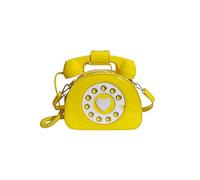 PORRASSO Bolso Bandolera Creativa de Mujer Con Forma de Teléfono - Bolso de Hombro y Mano Cruzado Amarillo