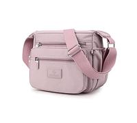 PORRASSO Bolso Bandolera de Mujer Casual Bolso de Hombro Multibolsillos Nylon Bolsos Bolso Cruzados para Viaje Senderismo Uso Diario Morado Claro