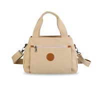 PORRASSO Bolso Bandolera de Mujer Casual Bolsos Multibolsillos Bolso de Hombro Nylon Bolso Cruzados Viaje Escuela Trabajo Uso Diario Tote Caqui