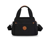 PORRASSO Bolso Bandolera de Mujer Casual Bolsos Multibolsillos Bolso de Hombro Nylon Bolso Cruzados Viaje Escuela Trabajo Uso Diario Tote Negro