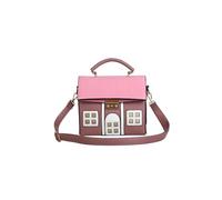 PORRASSO Bolso Bandolera de Mujer Creativa Bolso de Hombro con Forma de Casa Bolso de Mano Bolso Cruzados Rosa