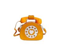 PORRASSO Bolso Bandolera de Mujer Creativa Bolso de Hombro con Forma de Teléfono Bolso de Mano Bolso Cruzados Naranja