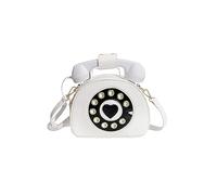 PORRASSO Bolso Bandolera de Mujer Creativa Bolso de Hombro con Forma de Teléfono Bolso de Mano Bolso Cruzados Blanco
