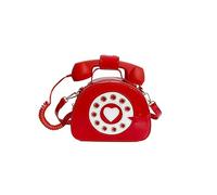 PORRASSO Bolso Bandolera de Mujer Creativa Bolso de Hombro con Forma de Teléfono Bolso de Mano Bolso Cruzados Rojo