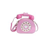 PORRASSO Bolso Bandolera de Mujer Creativa Bolso de Hombro con Forma de Teléfono Bolso de Mano Bolso Cruzados Rosa