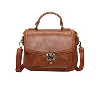 PORRASSO Bolso Bandolera de Mujer Vintage Bolsa de Hombro Bolsos de Mano Señoras Bolso para Viajes Citas Compras Uso Diario Marrón