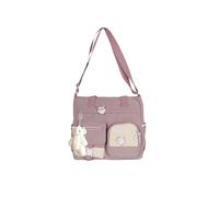 PORRASSO Bolso Bandolera de Niñas Bolso de Hombro Lindo Osito Mujeres Nylon Bolso Cruzados para Escuela Viaje Uso Diario Morado