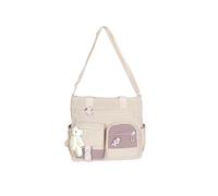 PORRASSO Bolso Bandolera de Niñas Bolso de Hombro Lindo Osito Mujeres Nylon Bolso Cruzados para Escuela Viaje Uso Diario Blanco