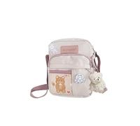 PORRASSO Bolso Bandolera de Niñas Bonito Bolso de Hombro con Colgante Doll Multibolsillos Nylon Bolso Cruzados para Viaje Uso Diario Morado B
