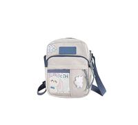 PORRASSO Bolso Bandolera de Niñas Bonito Bolso de Hombro Multibolsillos Nylon Bolso Cruzados para Viaje Uso Diario Blanco A