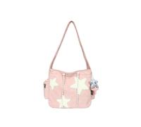 PORRASSO Bolso Bandolera de Pana Niñas Bolso de Hombro con Colgante Mujeres Bolso Cruzados para Dating Viaje Uso Diario Rosa