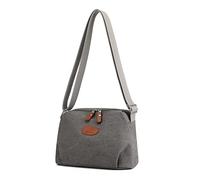 PORRASSO Bolso Bandolera Mujer Casual Bolso de Hombro Lona Bolso Cruzados Señora Crossbody Bag para Viaje Shopping Uso Diario Gris