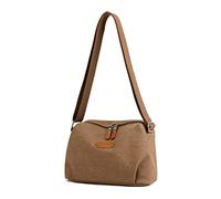 PORRASSO Bolso Bandolera Mujer Casual Bolso de Hombro Lona Bolso Cruzados Señora Crossbody Bag para Viaje Shopping Uso Diario Marrón