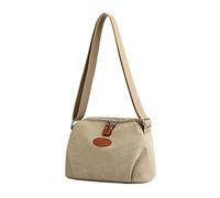 PORRASSO Bolso Bandolera Mujer Casual Bolso de Hombro Lona Bolso Cruzados Señora Crossbody Bag para Viaje Shopping Uso Diario Caqui