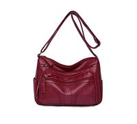PORRASSO Bolso Bandolera para Mujer Casual Bolso Cruzados Cuero Impermeable Bolso de Hombro Bolsa de Mano para Trabaja Viaje Compras Uso Diario Rojo