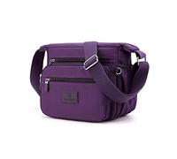 PORRASSO - Bolso de hombro para mujer, bolso de hombro de ocio con múltiples bolsillos de nailon, bolsa de mensajero para viajes, senderismo, uso diario, malva, large, Elegantes