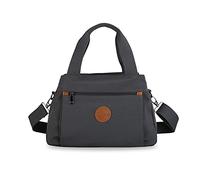 PORRASSO - Bolso de hombro para mujer, bolso de ocio multibolsillos de nylon bolsa de mensajero de viaje escolar de trabajo diario Crossbody Bag, gris, large, Simple, elegante
