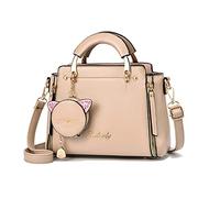 PORRASSO Bolso de mano para mujer Bolso de hombro Lindo Bolso de hombro impermeable Bolso de mano de cuero PU femenino Bolsa de mensajero para citas viajes uso diario, caqui, large, Lindo