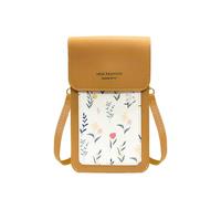 PORRASSO Bolso de Teléfono Móvil con Pantalla Táctil Mujer Bolso Bandolera Bolso Movil PU Teléfono Monedero Amarillo