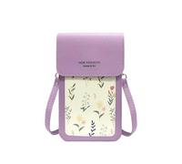 PORRASSO Bolso de Teléfono Móvil con Pantalla Táctil Mujer Bolso Bandolera Bolso Movil PU Teléfono Monedero Morado
