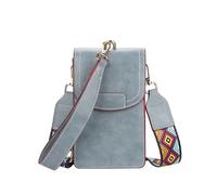 PORRASSO Bolso de Teléfono Móvil Mujer Moda Bolso Bandolera Bolso de Hombro Señora PU Teléfono Monedero para Compras Viaje Azul