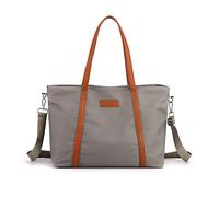 PORRASSO Bolso Totes para Mujer Maletín para Portátil de 15.6 Pulgadas Bolsa de Hombro de Casual Bolsos de Mano Señora Bolsos Bandolera para Viajes Escolares Trabajo Gris