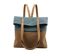 PORRASSO Bolso Totes para Mujer Mochila de Lona Grande Bolsa de Hombro Casual Bolsos de Mano Señora Bolso Shopper para Viajes Trabajo Uso Diario Azul