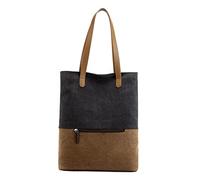 PORRASSO Bolso Totes para Mujer Mochila de Lona Grande Bolsa de Hombro Casual Bolsos de Mano Señora Bolso Shopper para Viajes Trabajo Uso Diario Negro