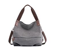 PORRASSO Bolsos de Mujer Bolsa de Hombro de Casual Bolso Bandolera Señora Bolso de Mano Grande Tote para Compras Viajes Trabajo Uso Diario Gris