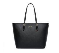PORRASSO Bolsos de Mujer Bolsa de Hombro de Moda Señora Grande Bolso Tote PU Cuero Bolso Shopper para Escuela Trabajo Viaje Compras Negro