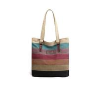 PORRASSO Bolsos de Mujer Bolso de Hombro de Lona Grande Bolsa Tote Multicolor Rayas Bolso de Mano para Compras Viajes Escolares Trabajo Multicolor