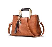 PORRASSO Bolsos de Mujer Bolsos de Hombro Moda Bolso Bandolera Bolso de Mano Señora PU Cuero Bolsos de Cubo Amarillo