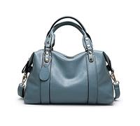 PORRASSO Bolsos de Mujer Elegante Bolsa de Hombro Señoras Bolso Bandolera Bolso de Mano Impermeable Bolsa de Mensajero de Cuero PU Viajes Trabajo Citas Bolso Boston Azul