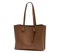 PORRASSO Bolsos de Mujer Grande Bolso Tote Bolsa de Hombro de Moda Señora PU Cuero Bolso Shopper para Escuela Trabajo Viaje Compras Marrón