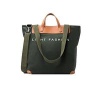 PORRASSO Bolsos de Mujer Grande Bolsos de Hombro de Lona Bolso Bandolera Multifuncional Bolso Tote Shopper Bolso para Trabajo Escuela Viaje Uso Diario Verde