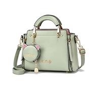 PORRASSO Bolsos de Mujer Lindo Bolso Bandolera Bolsos de Hombro de Señora Impermeable PU Cuero Bolsos de Mano para Cita Viaje Uso Diario Verde