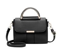 PORRASSO Bolsos de Mujer Moda Bolsa de Hombro Bolso Bandolera PU Cuero Bolsos de Mano Precioso Bolso Señoras para Cita Compras Uso Diario Negro