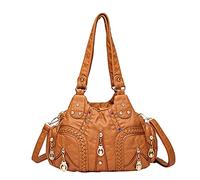 PORRASSO Bolsos de Mujer Moda Bolso de Hombro Bolso Hobo Bolso Bandolera de Cuero PU Suave Señora Bolso de Mensajero para Compras Escuela Oficina Amarillo