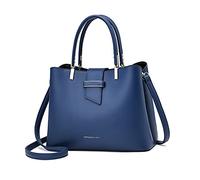 PORRASSO Bolsos de Mujer Moda Bolsos de Hombro Bolso Bandolera Señora Bolsos de Cubo PU Cuero Bolso de Mano Azul