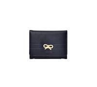 PORRASSO Bonita Cartera de Mujer Pequeña Tarjetero para Tarjetas Billetero PU Wallet con 7 Ranuras para Tarjetas Negro B