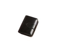 PORRASSO Cartera Cuero Mujer Bloqueo RFID Pequeña Cartera Vintage con Bolsillo para Monedas Soporte para Tarjetas Wallet Multifuncional para Uso Diario Viajes Compras Negro A