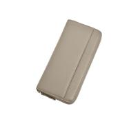 PORRASSO Cartera Cuero Mujer Monedero con Bloqueo RFID Gran Billetero Tarjetero Monederos Larga Wallet Gris